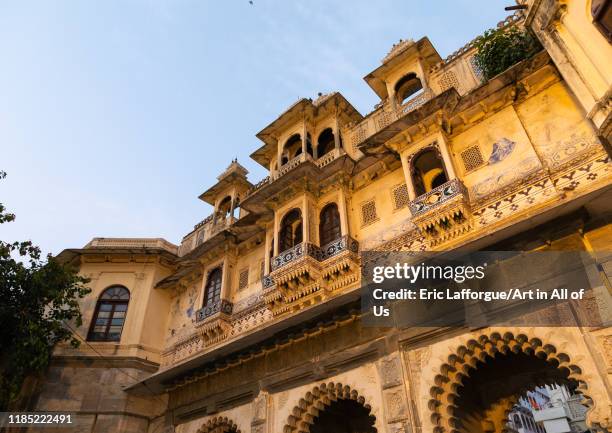 Historic building on Gangaur ghat, Rajasthan, Udaipur, India on July 18, 2019 in Udaipur, India.