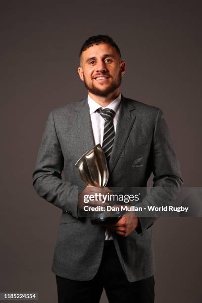 Perenara of New Zealand, winner of the International Rugby Players Try of the Year Award poses for a portrait during the World Rugby Awards 2019 at...