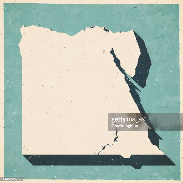 egypt map in retro vintage style - old textured paper - fancy line border stock illustrations