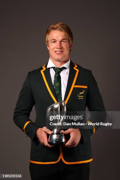 Pieter-Steph Du Toit of South Africa, winner of the World Rugby Men's 15's Player of the Year in association with Mastercard poses for a portrait...