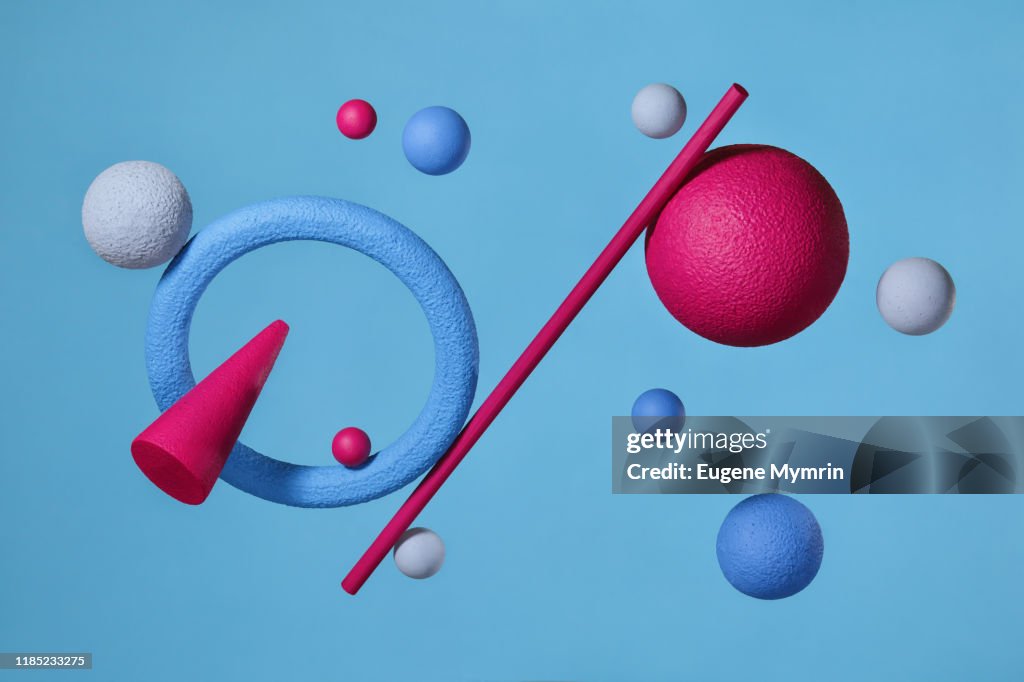 Background Many Objects Abstract Multicolored Objects On Colored Background High-Res Stock ...