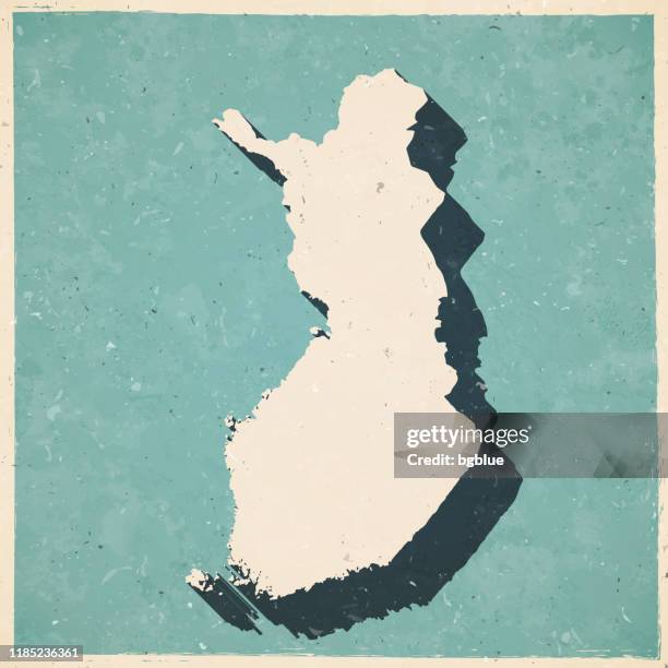 finland map in retro vintage style - old textured paper - finland map stock illustrations