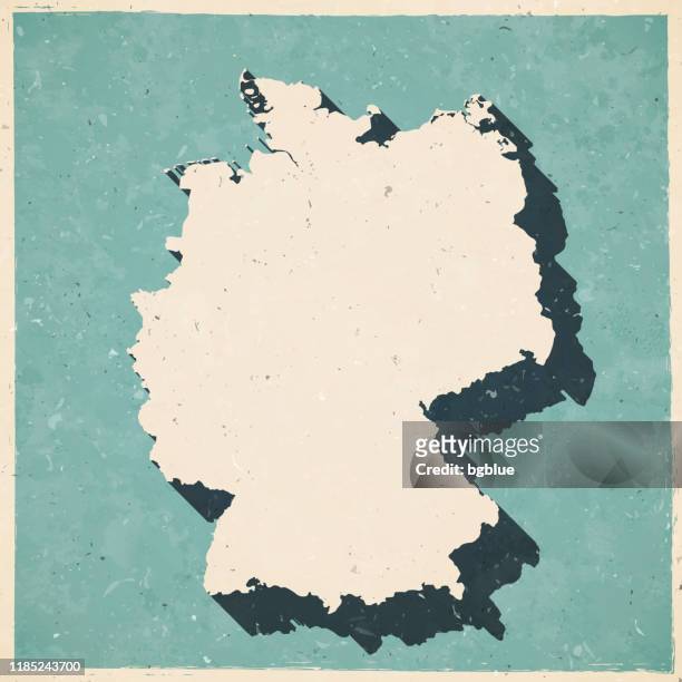 deutschland karte im retro-vintage-stil - alte strukturierte papier - deutschland stock-grafiken, -clipart, -cartoons und -symbole