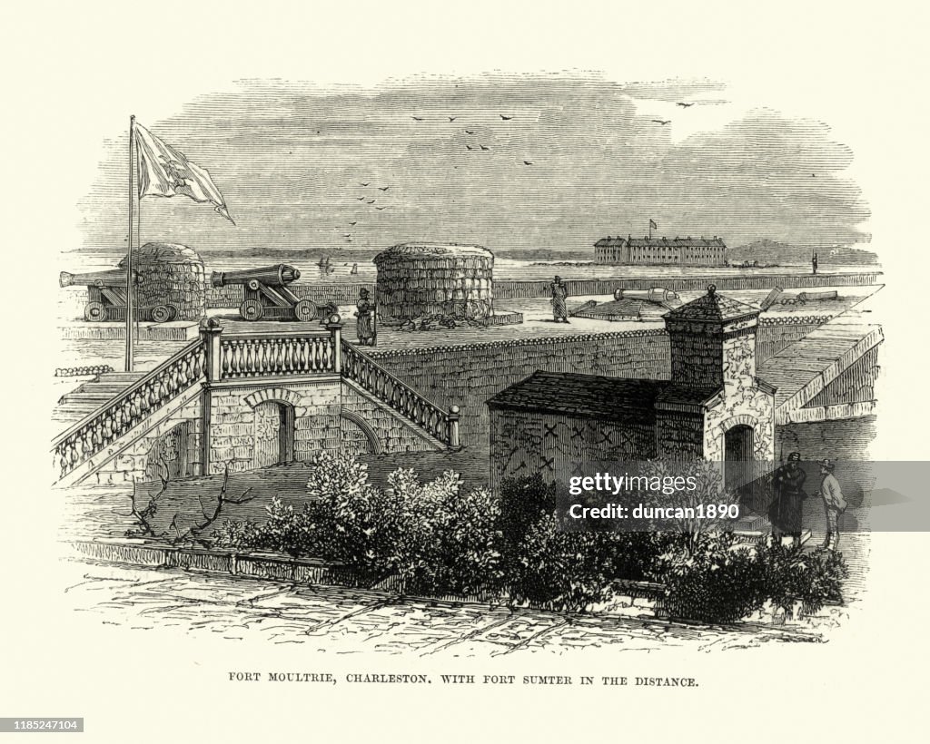 Fort Moultrie, Charlestown, with Fort Sumter in the distance