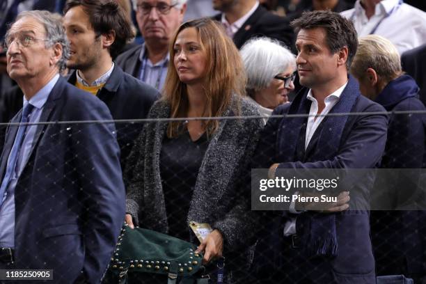 Fabrice Santoro and Sandrine Quetier attend the Rolex Paris Masters at AccorHotels Arena Popb Paris Bercy on November 03, 2019 in Paris, France.