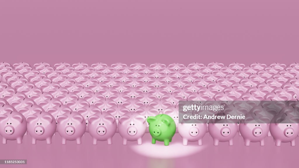 Piggy Bank background, 3D Render