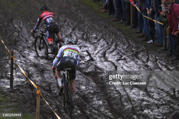 Eli Iserbyt of Belgium and Team Pauwels Sauzen - Bingoal / Mathieu Van Der Poel of The Netherlands and Team Corendon - Circus / Mud / during the 33rd...