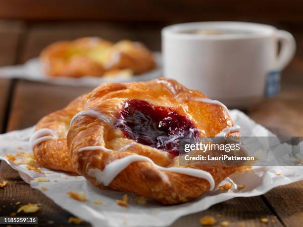 cherry danish - danish pastry stock pictures, royalty-free photos & images