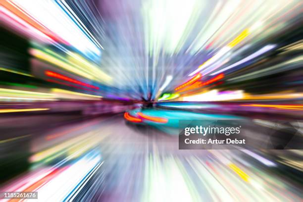 urban stunning abstract picture with speed motion. - zoomeffect stockfoto's en -beelden