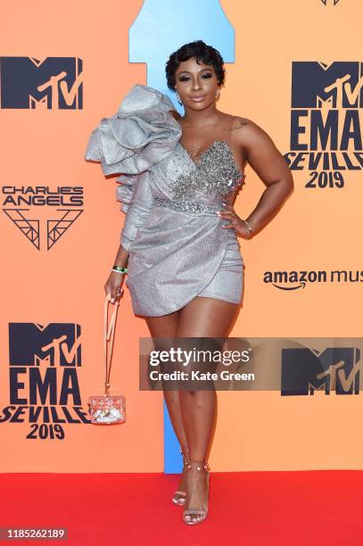 Boitumelo Thulo attends the MTV EMAs 2019 at FIBES Conference and Exhibition Centre on November 03, 2019 in Seville, Spain.