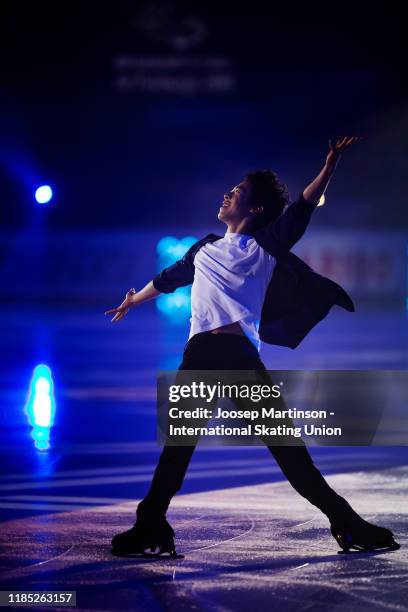 Nathan Chen of the United States performs in the gala exhibition during day 3 of the ISU Grand Prix of Figure Skating Internationaux de France at...