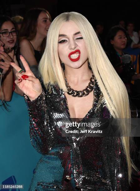 Ava Max attends the MTV EMAs 2019 at FIBES Conference and Exhibition Centre on November 03, 2019 in Seville, Spain.