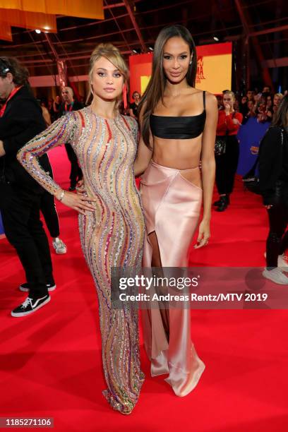 Rose Bertram and Joan Smalls attends the MTV EMAs 2019 at FIBES Conference and Exhibition Centre on November 03, 2019 in Seville, Spain.