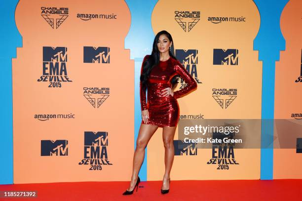 Nicole Scherzinger attends the MTV EMAs 2019 at FIBES Conference and Exhibition Centre on November 03, 2019 in Seville, Spain.