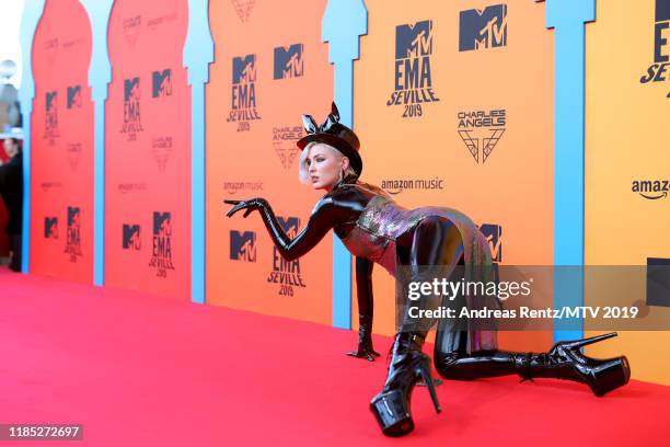 Maruv attends the MTV EMAs 2019 at FIBES Conference and Exhibition Centre on November 03, 2019 in Seville, Spain.