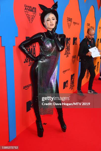 Maruv attends the MTV EMAs 2019 at FIBES Conference and Exhibition Centre on November 03, 2019 in Seville, Spain.