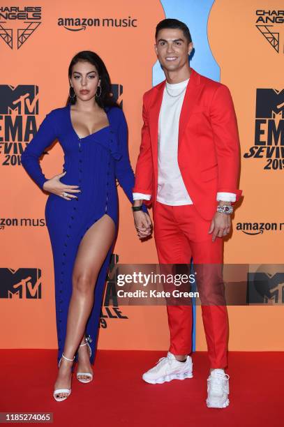 Georgina Rodriguez and Cristiano Ronaldo attend the MTV EMAs 2019 at FIBES Conference and Exhibition Centre on November 03, 2019 in Seville, Spain.