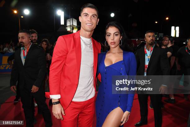 Georgina Rodriguez and Cristiano Ronaldo attend the MTV EMAs 2019 at FIBES Conference and Exhibition Centre on November 03, 2019 in Seville, Spain.