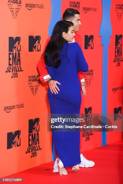 Georgina Rodriguez and Cristiano Ronaldo attend the MTV EMAs 2019 at FIBES Conference and Exhibition Centre on November 03, 2019 in Seville, Spain.