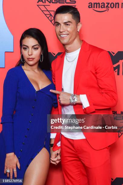 Georgina Rodriguez and Cristiano Ronaldo attend the MTV EMAs 2019 at FIBES Conference and Exhibition Centre on November 03, 2019 in Seville, Spain.