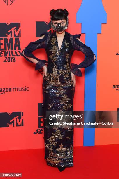 Jasmine Sokko attends the MTV EMAs 2019 at FIBES Conference and Exhibition Centre on November 03, 2019 in Seville, Spain.