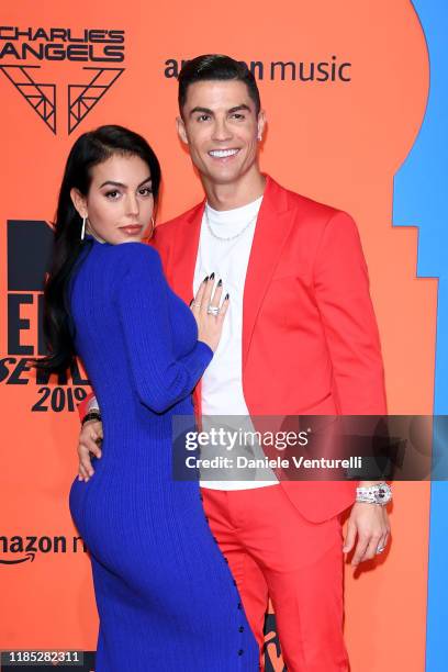 Georgina Rodriguez and Cristiano Ronaldo attend the MTV EMAs 2019 at FIBES Conference and Exhibition Centre on November 03, 2019 in Seville, Spain.