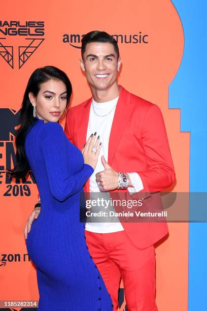 Georgina Rodriguez and Cristiano Ronaldo attend the MTV EMAs 2019 at FIBES Conference and Exhibition Centre on November 03, 2019 in Seville, Spain.