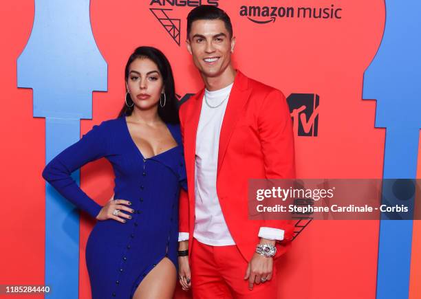 Georgina Rodriguez and Cristiano Ronaldo attend the MTV EMAs 2019 at FIBES Conference and Exhibition Centre on November 03, 2019 in Seville, Spain.