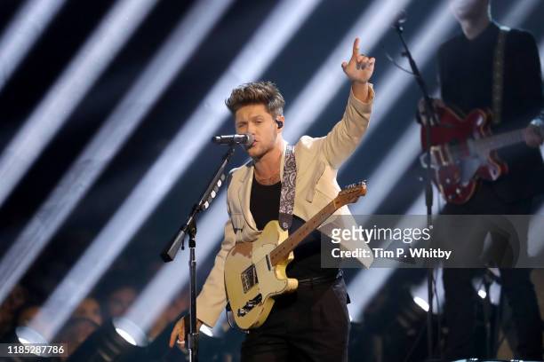 Niall Horan performs on stage during the MTV EMAs 2019 at FIBES Conference and Exhibition Centre on November 03, 2019 in Seville, Spain.