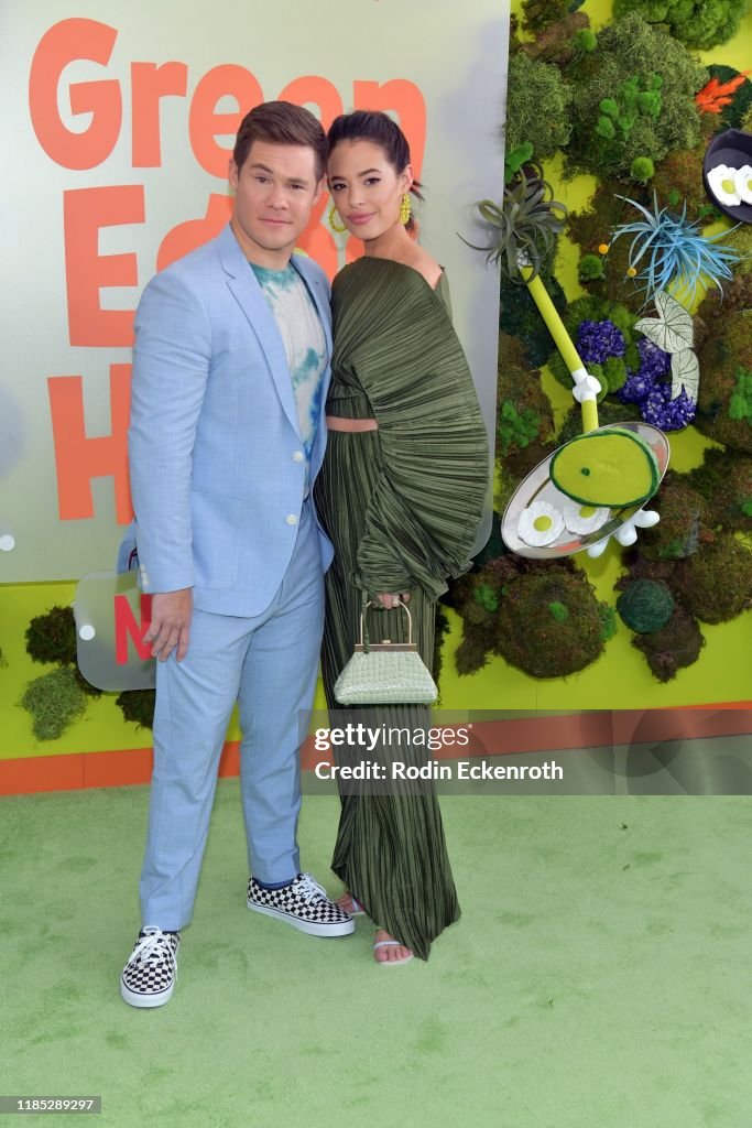 Adam DeVine and Chloe Bridges attend the premiere of Netflix's "Green