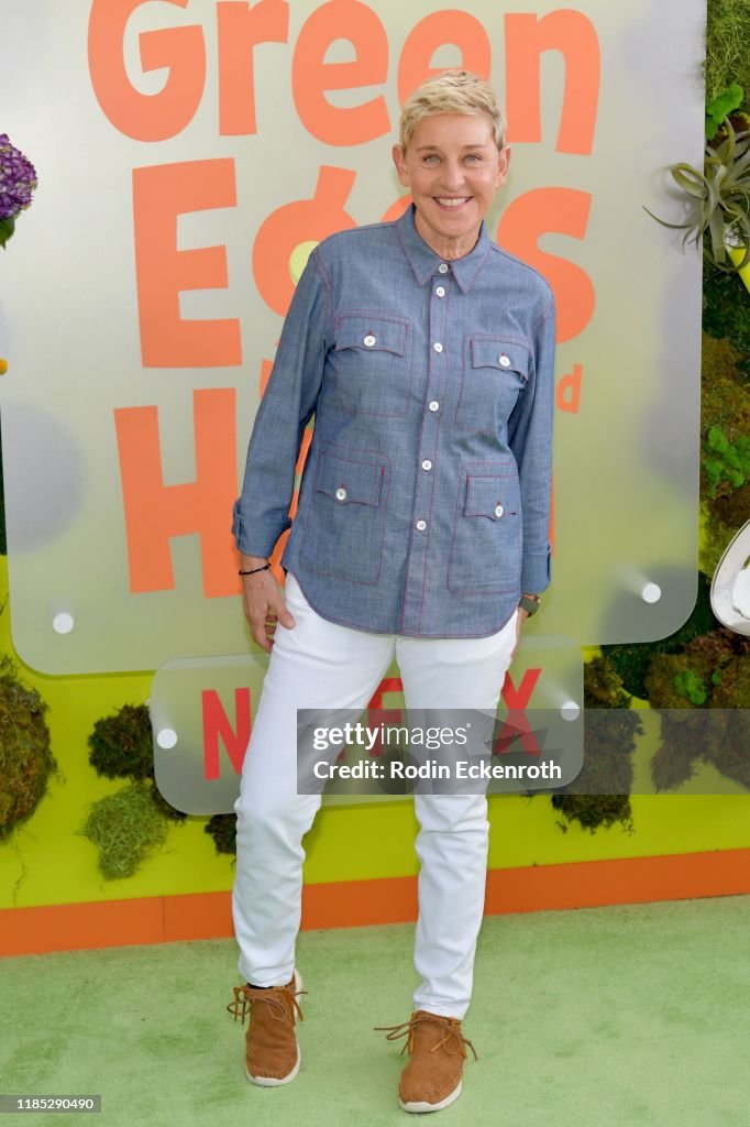 Ellen DeGeneres attends the premiere of Netflix's "Green Eggs And