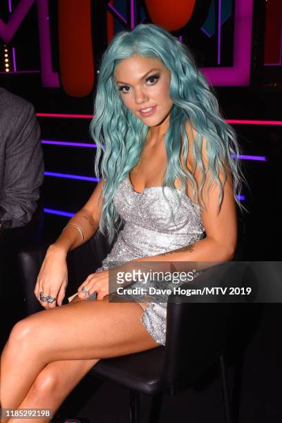 Becca Dudley attends the MTV EMAs 2019 at FIBES Conference and Exhibition Centre on November 03, 2019 in Seville, Spain.