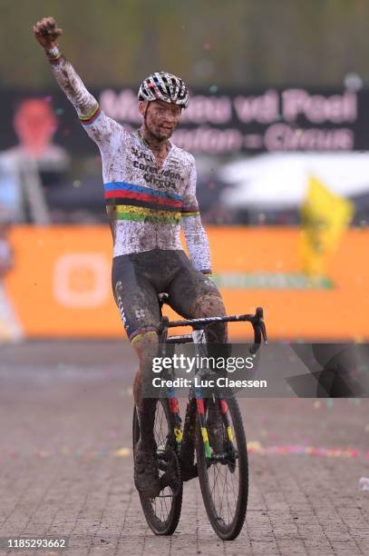 Arrival / Mathieu Van Der Poel of The Netherlands and Team Corendon - Circus / Celebration / during the 33rd Superprestige Ruddervoorde 2019 /...