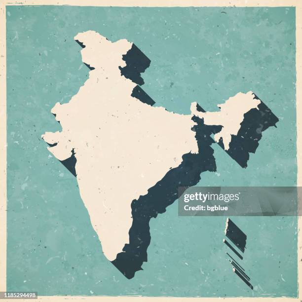 ilustraciones, imágenes clip art, dibujos animados e iconos de stock de mapa de la india en estilo vintage retro - papel con textura antigua - bombay map