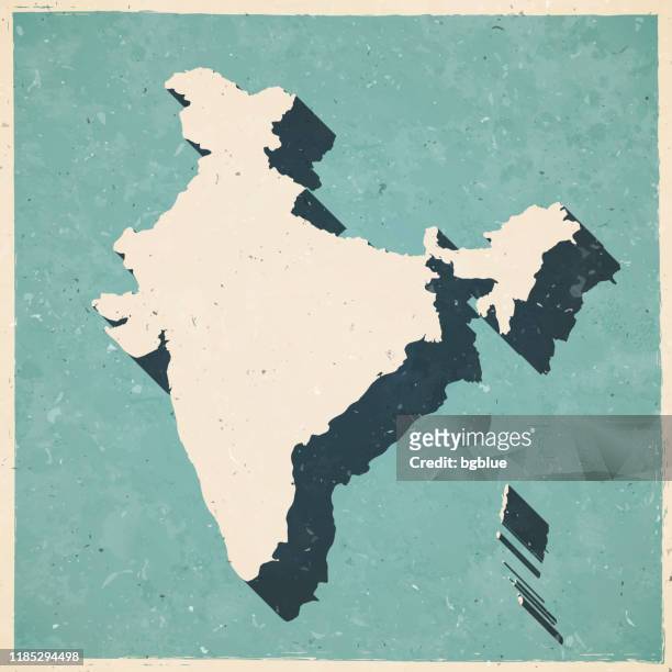 india map in retro vintage style - old textured paper - india stock illustrations