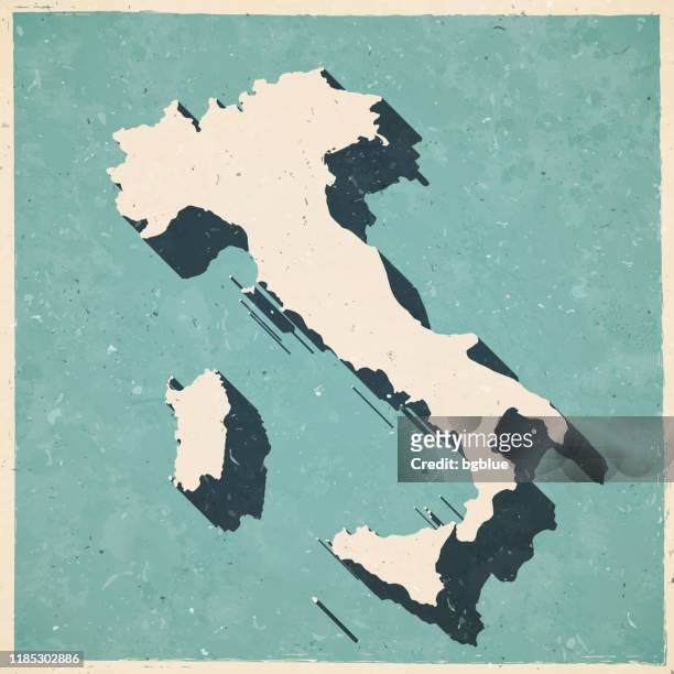 italien karte im retro-vintage-stil - alte strukturierte papier - mezzogiorno stock-grafiken, -clipart, -cartoons und -symbole
