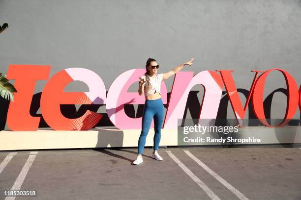 Katrina Scott leads a group workout at the Teen Vogue Summit 2019 at Goya Studios on November 03, 2019 in Los Angeles, California.