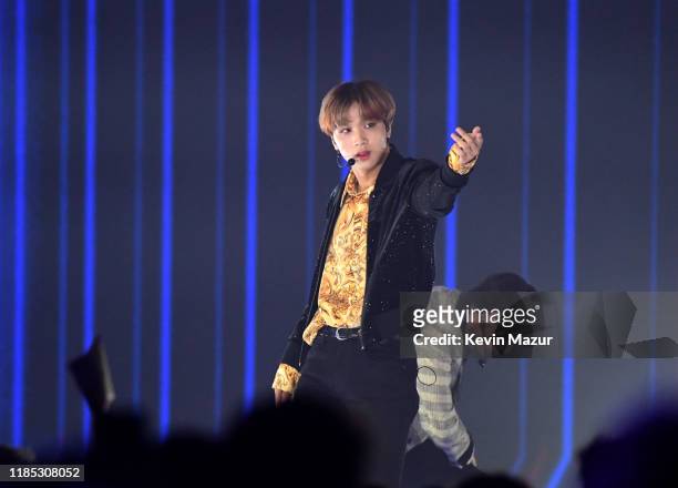 Perform on stage during the MTV EMAs 2019 at FIBES Conference and Exhibition Centre on November 03, 2019 in Seville, Spain.