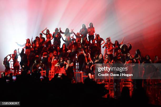 Rosalia performs on stage during the MTV EMAs 2019 at FIBES Conference and Exhibition Centre on November 03, 2019 in Seville, Spain.