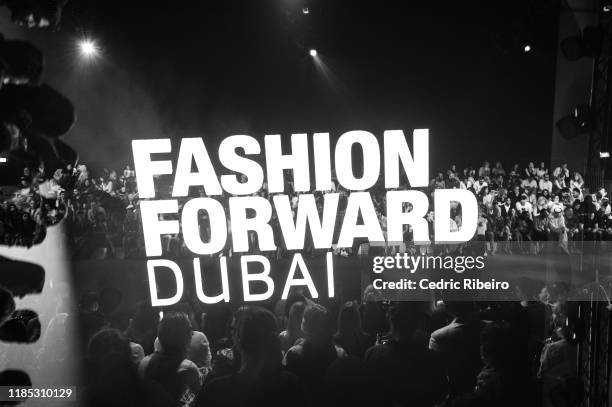 Setup view at the Behnoode show during the FFWD October Edition 2019 at the Dubai Design District on November 02, 2019 in Dubai, United Arab Emirates.