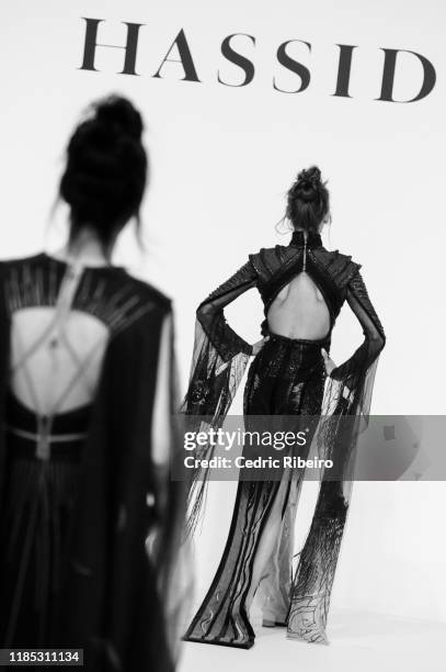 Model at the Hass Idriss show during the FFWD October Edition 2019 at the Dubai Design District on November 02, 2019 in Dubai, United Arab Emirates.