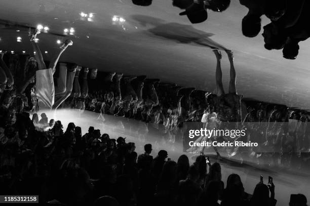 Model at the Lobster Claw show during the FFWD October Edition 2019 at the Dubai Design District on November 02, 2019 in Dubai, United Arab Emirates.