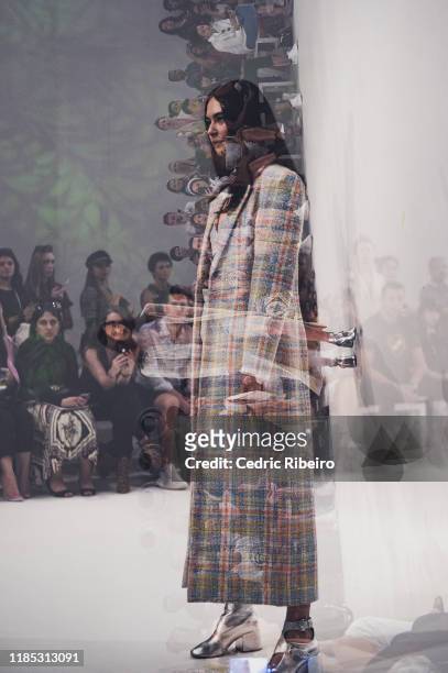 Model at the Mrs. Keepa show during the FFWD October Edition 2019 at the Dubai Design District on November 02, 2019 in Dubai, United Arab Emirates.