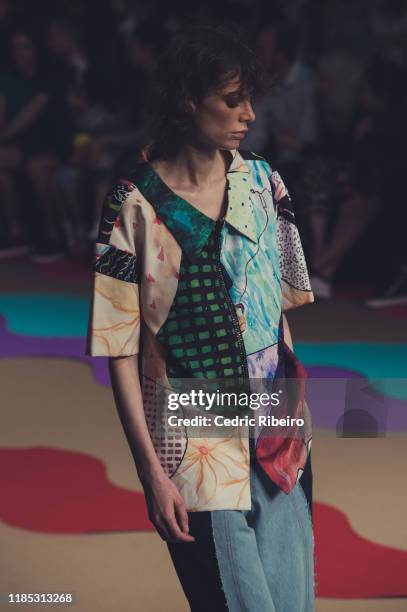 Model at the Reemami show during the FFWD October Edition 2019 at the Dubai Design District on November 02, 2019 in Dubai, United Arab Emirates.