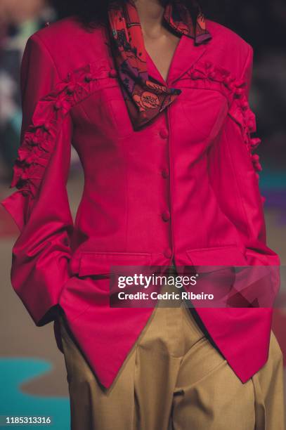 Model at the Reemami show during the FFWD October Edition 2019 at the Dubai Design District on November 02, 2019 in Dubai, United Arab Emirates.