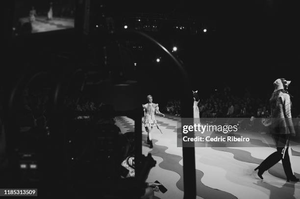 Model at the Reemami show during the FFWD October Edition 2019 at the Dubai Design District on November 02, 2019 in Dubai, United Arab Emirates.