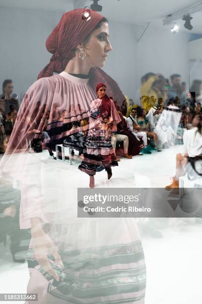 Model at the Splash show during the FFWD October Edition 2019 at the Dubai Design District on November 02, 2019 in Dubai, United Arab Emirates.