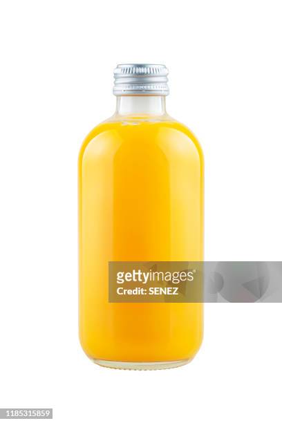 bottles of fruit juice - orange juice stock pictures, royalty-free photos & images