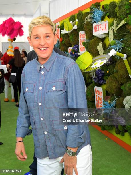 Ellen DeGeneres attends Netflix 'Green Eggs & Ham' Los Angeles Premiere at Post 43 on November 03, 2019 in Los Angeles, California.