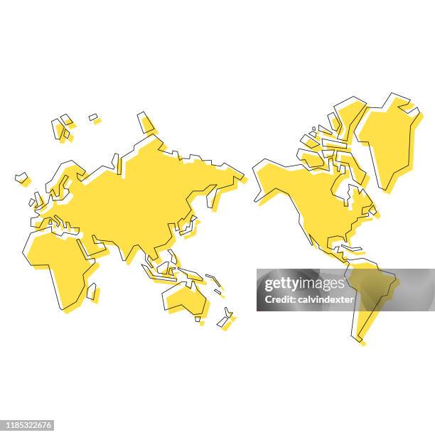 world map asia centered geometric shapes - map outline of australia stock illustrations